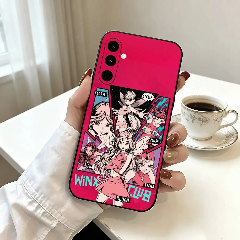 Фото Чехол для телефона W-Winx-Clubs, черный, силиконовый, мягкий, для Samsung Galaxy A73, A72, A71, A70, A53, A52, A51 №4