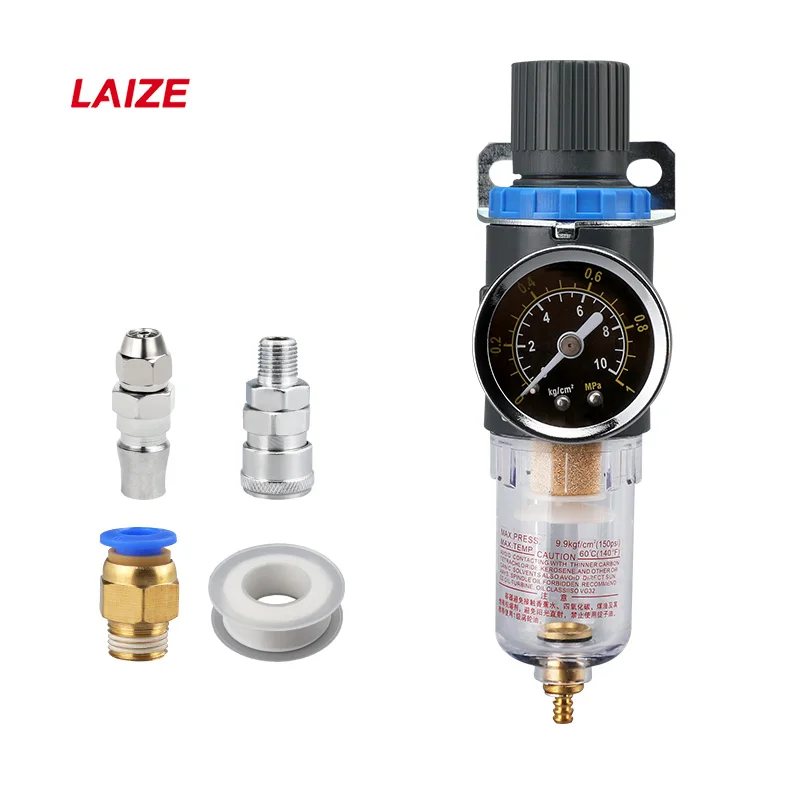 

LAIZE Pneumatic Compressor Air Filter Pressure Regualtor AIRTAC Type With Gauge AFR2000 BFR2000 BFR3000 BFR4000