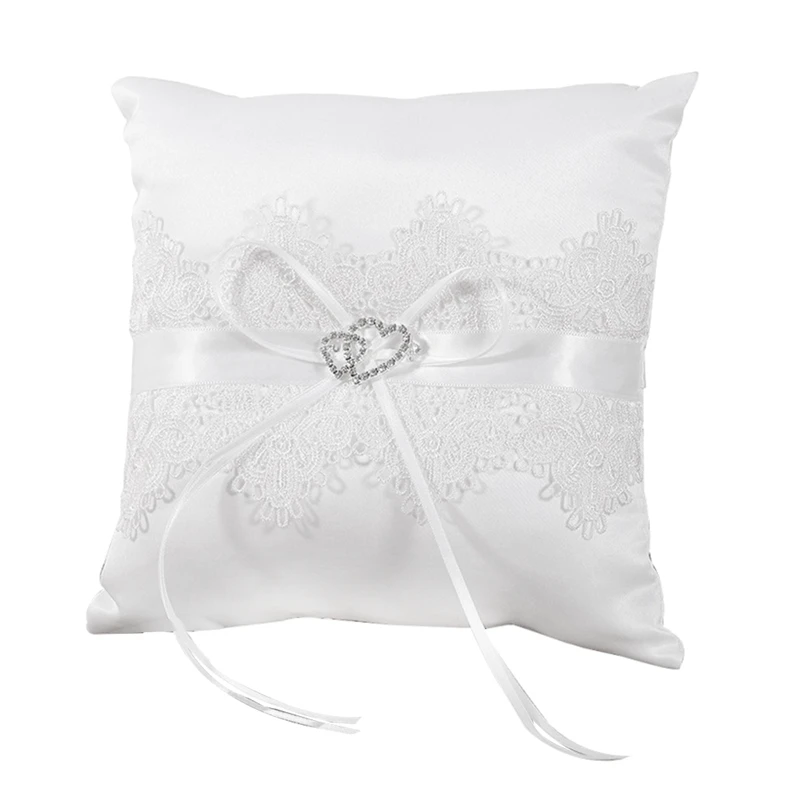 

5.9 Inch Lace Ring Pillow Vintage European Style for Wedding Engagement Decoration Jewelry Rings Cushion Decoration