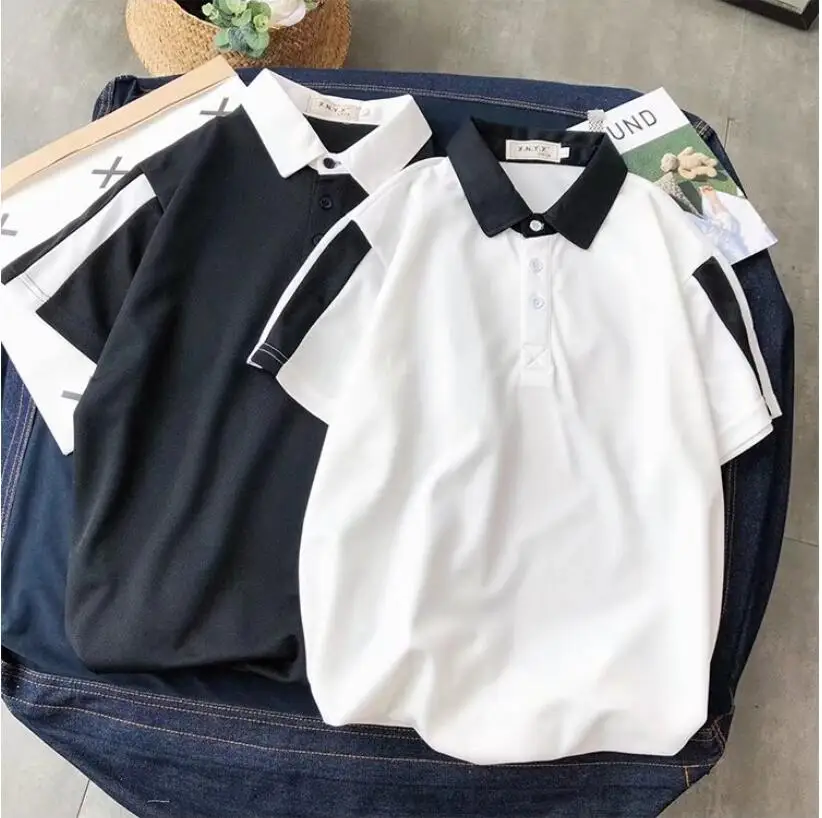 

ZNG 2019 New Fashion Summer Polo Shirt Mens Solid Color Short Sleeve Slim Fit Stand Collar Poloshirt Casual Men's Clothing