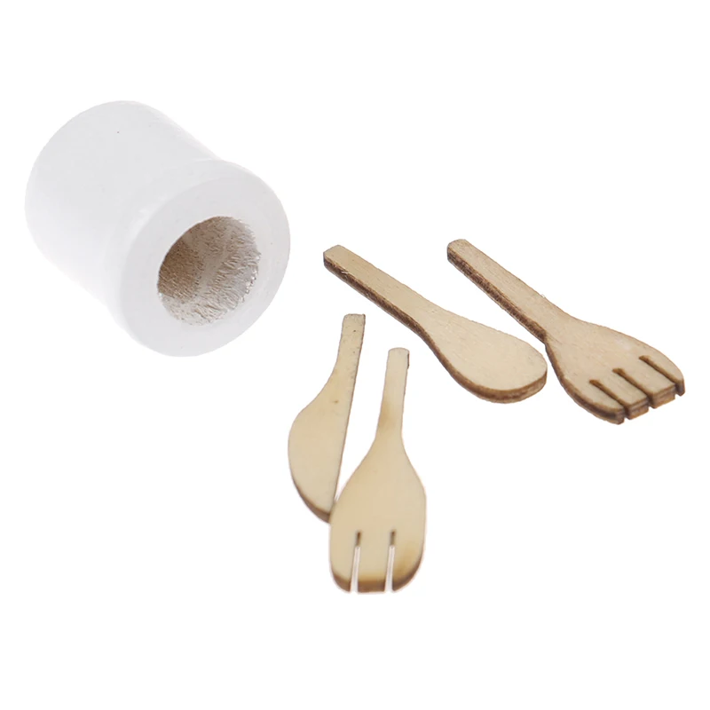 

1Set Mini Knife And Fork Doll House Metal Whisk Jar Set Dollhouse Miniatures Accessories Kitchen Accessories