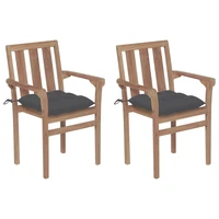 outdoor patio chairs deck porch outside furniture set balcony lounge chair decor 2 pcs with anthracite cushions solid teak wood