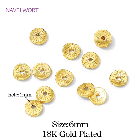 Разделители бусин NAVELWORT золотые 6 мм 100 шт