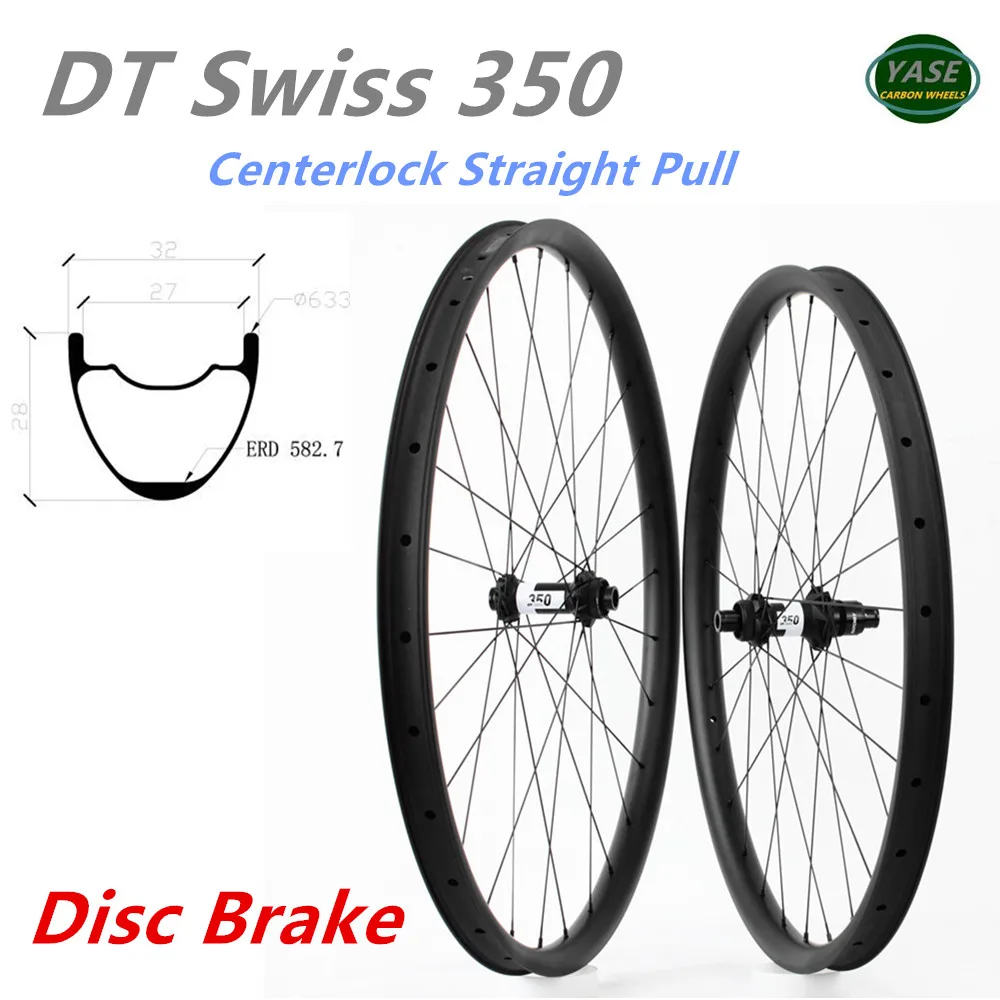 

Carbon MTB Wheelset 29 DT Swiss 350 Centerlock Quality Bicycle Wheels XC 32x28mm Mountain Bike Wheels Thru Axle / QR / Boost