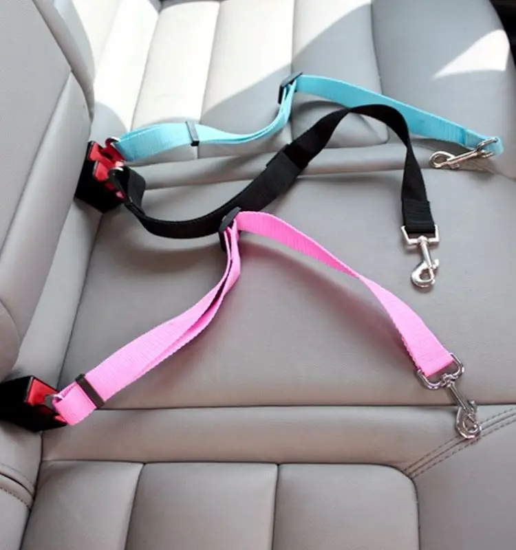 

Dog Harness and Leash Set Adjustable Harness Seatbelt Lead Leash Puppy Seat-belt Travel Clip Lever Traction Collar Pet Supplies