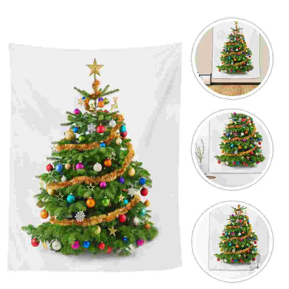 

Christmas Tapestry Wall Backdrop Hanging Blanket Fabric Fireplace Cloth Photo Decorative Backdrops Yearnew Wonderland Winter