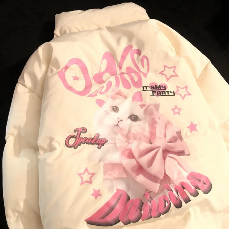 

Куртка женская оверсайз с принтом и бантом, в стиле хип-хоп