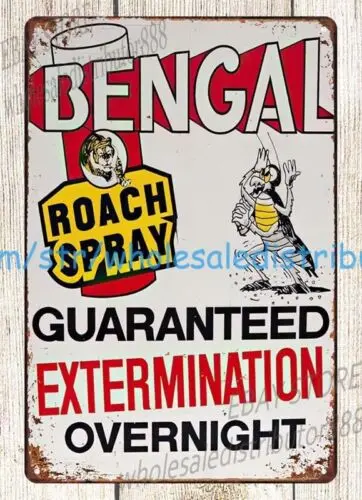 Красивое настенное искусство Bengal Roach Spray металлическая жестяная вывеска