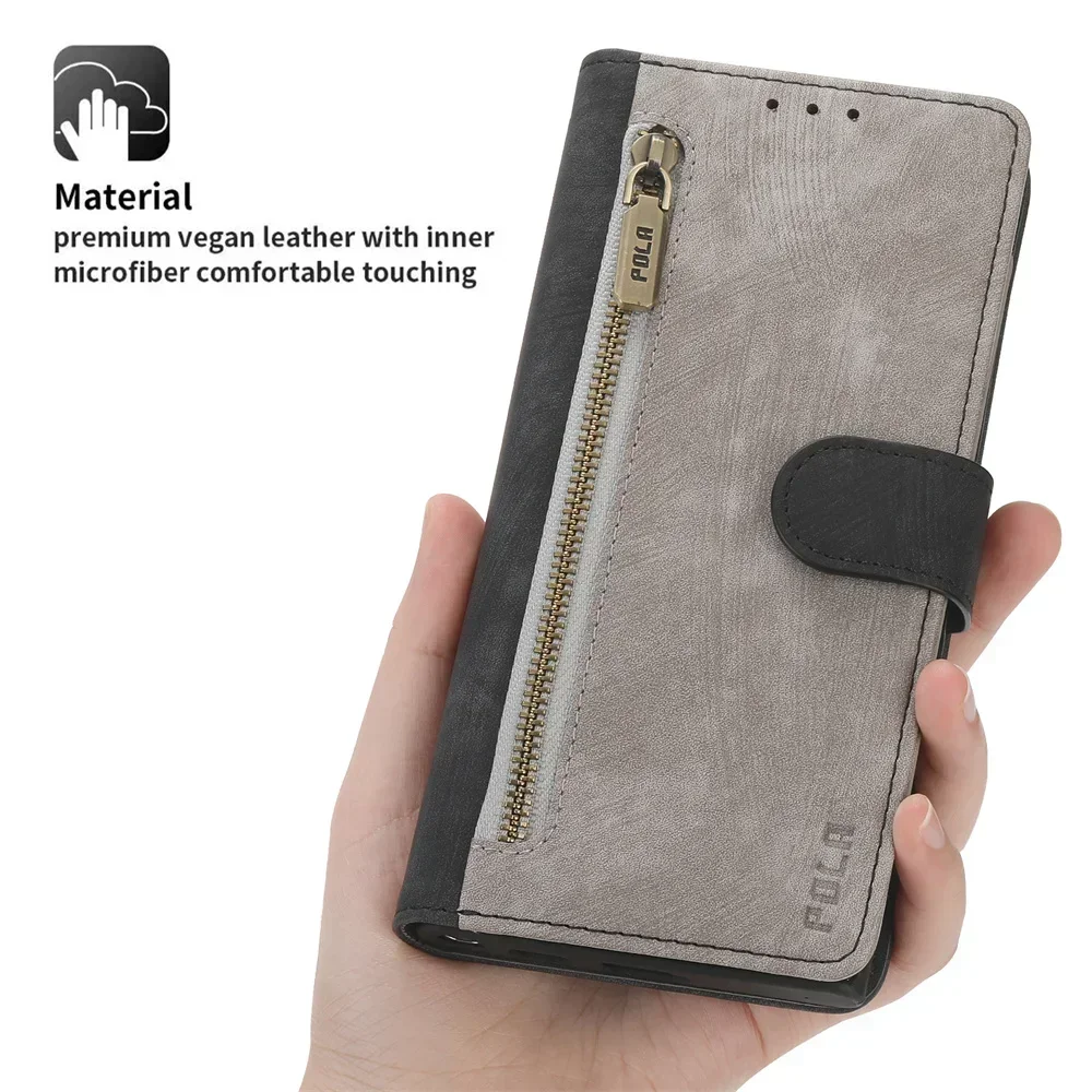 Фото Для TCL 40 NxtPaper 4G флип-чехол на молнии кожаный кошелек RFID чехол для TCL 50 40 30 SE 505 502 501 50XL 405 406 408 30+ чехол №2