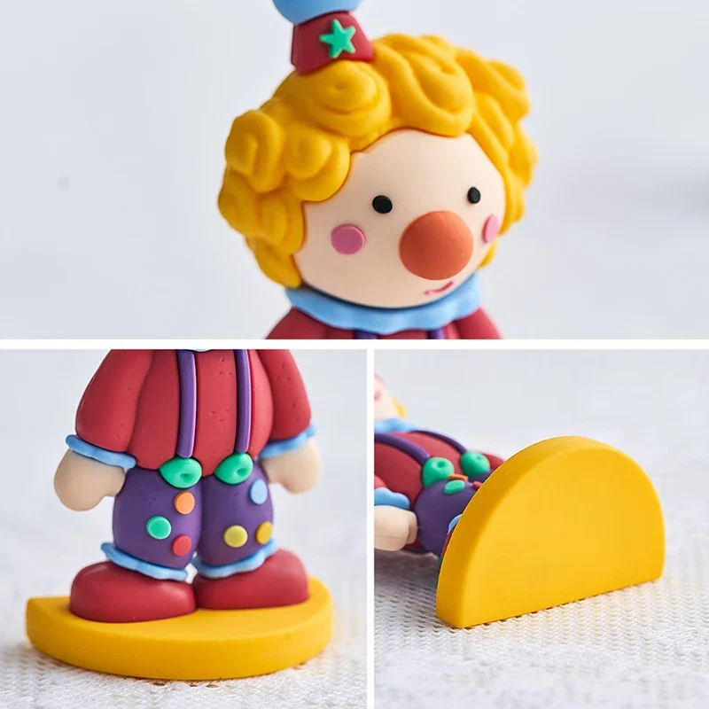 Очаровательные художественные цирковые клоуны с орнаментом. Миниатюрные