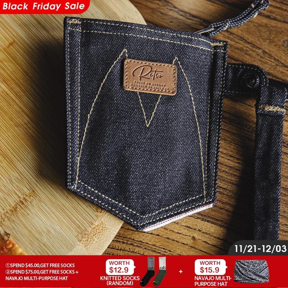 Винтажная синяя джинсовая ретро-сумка Maden's для монет