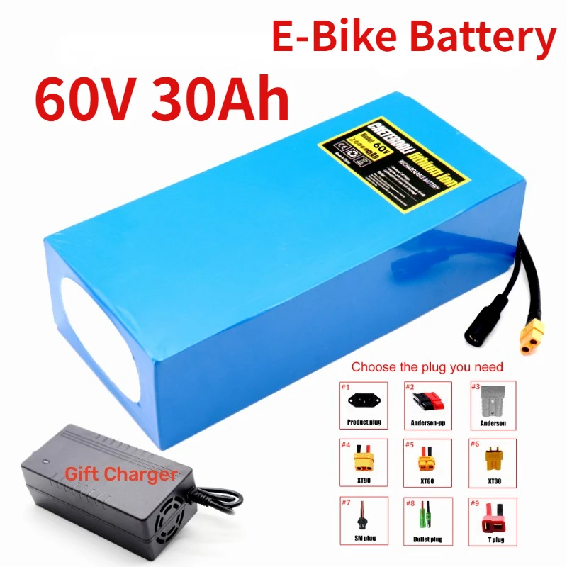 

E-bike Battery 60V 40Ah 30ah 20ah 25ah 15ah Li-ion Battery Pack Bike Conversion Kit Bafang High Power Protection 60v battery