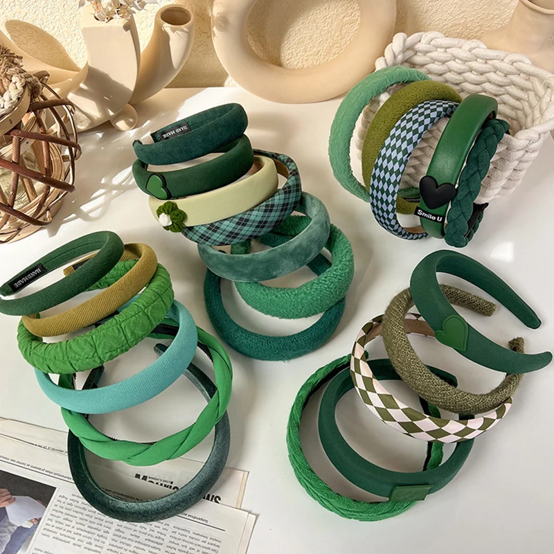 

High Quality Wide Hair Bands For Women Headdress Solid Fabric Plaid Headband Girls Hairband Hair Hoop Female Hair Accessories