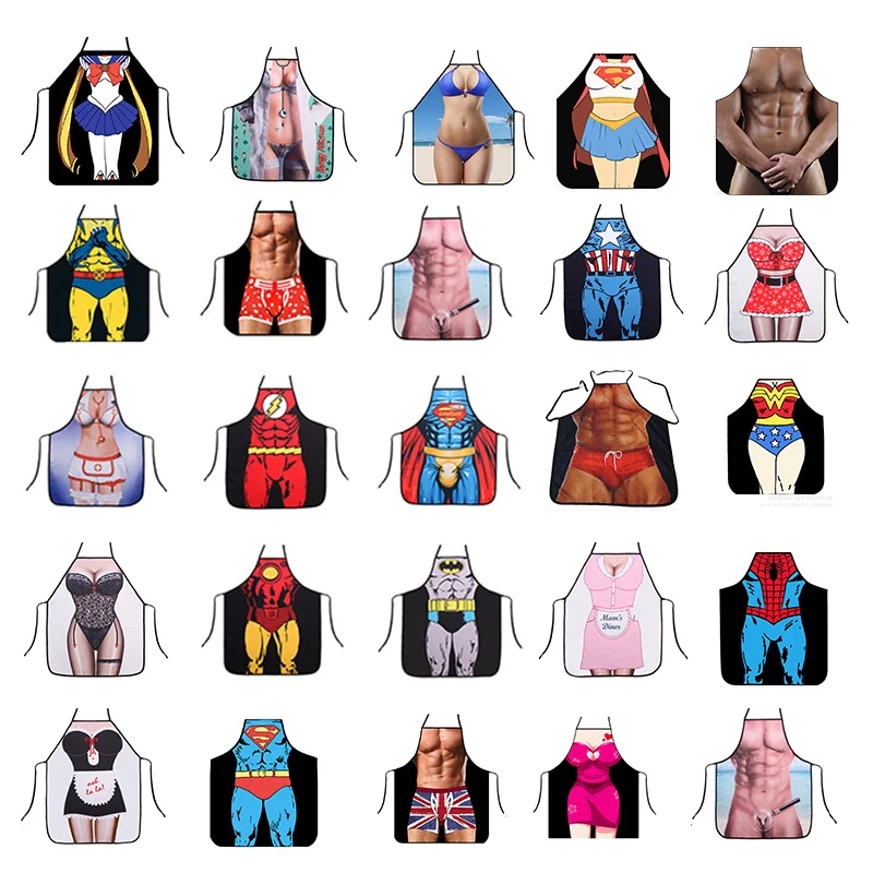 Женский сексуальный фартук для кухни искусственный хлопок супер герой мужские