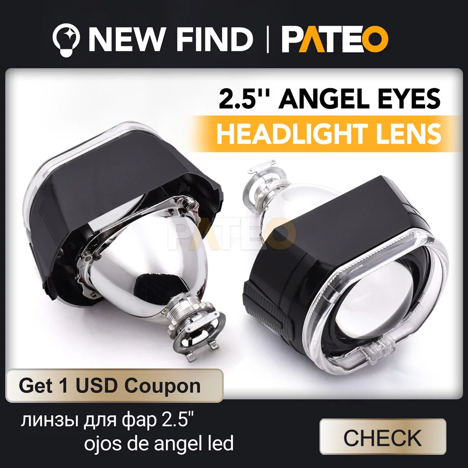 

2,5 дюйма Биксеноновые линзы для фар, Би-линза ангельские глазки под цоколь Н1 (H4, H7) спортивные глаза ангела, регулируемые кольца DRL, сигнал поворота, комплект для тюнинга автомобиля H1 H4 H7