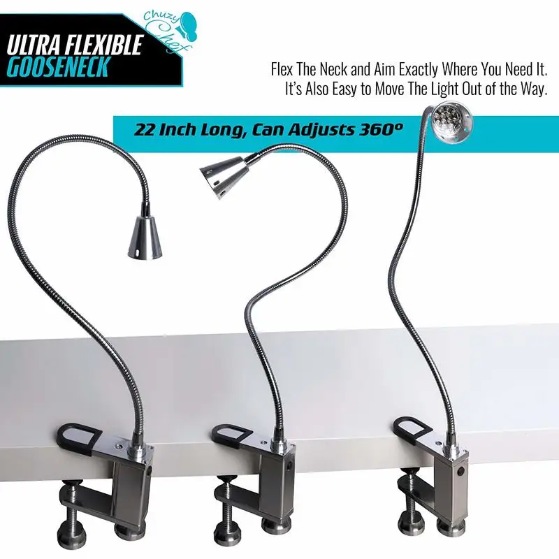 Магнитный светодиодный гриль-фонарь с регулировкой на 360 градусов, гибким гусиным шеей и креплением на винт для вечеринок в офисе, на открытом воздухе и на гриле.