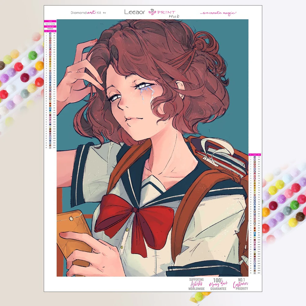 Мультяшный постер картина из страз Женская Студенческая полная Алмазная мозаика