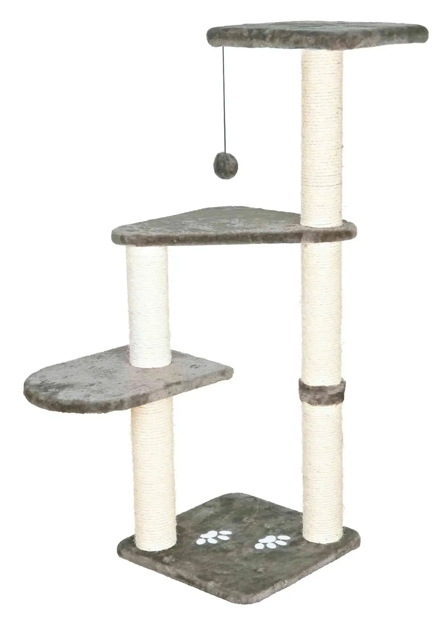 

TRIXIE Altea Plush & Sisal 3-Level 46" Cat Tree with Scratching Posts & Cat Toy, Gray