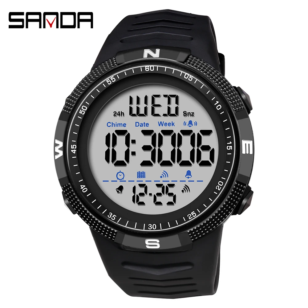 

New SANDA 6014 Fashion Military Men's Watches 50M Waterproof Sports Watch for Male LED Electronic Wristwatches Relogio Masculino