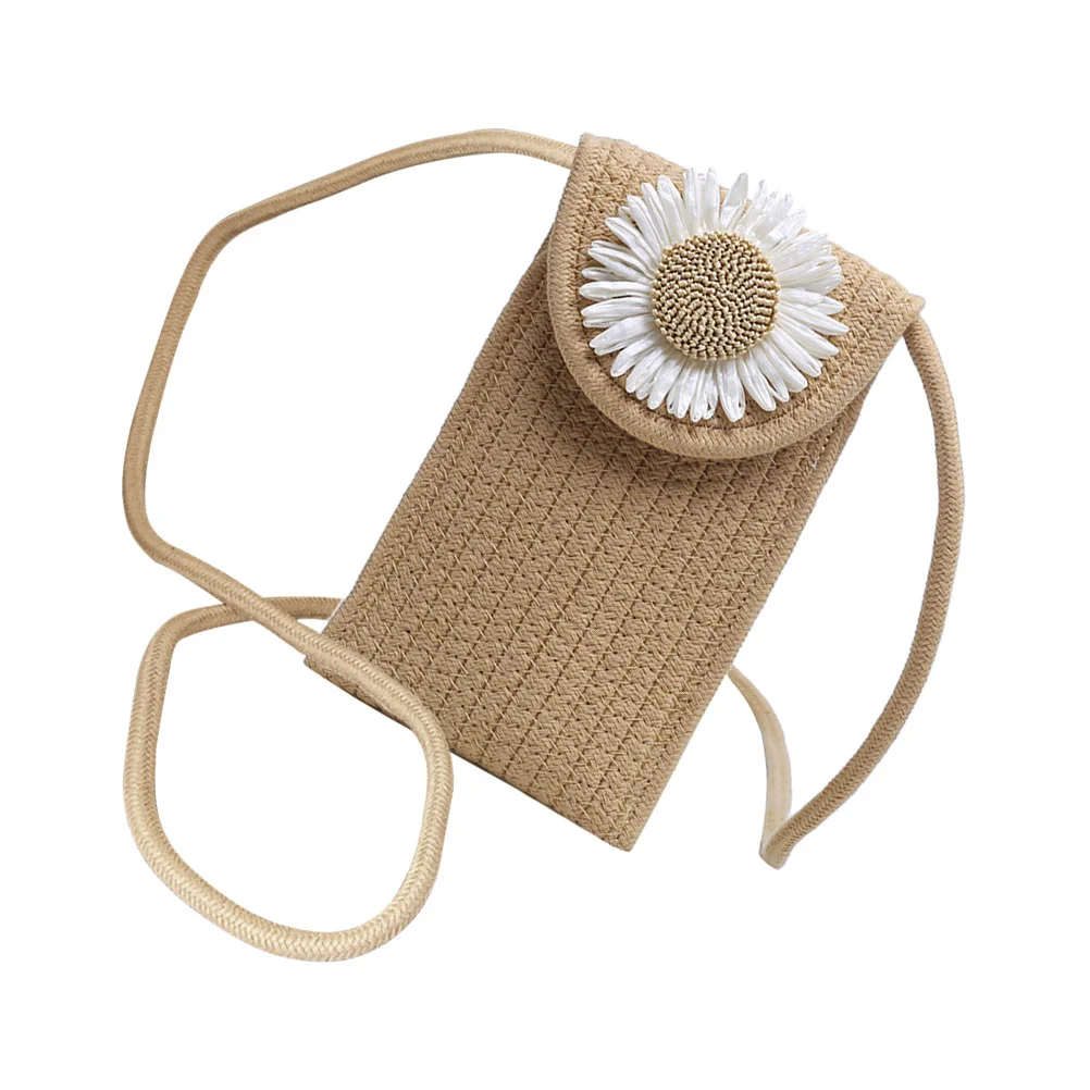 

Cross-body Bag Lipstick Pouch Outdoor Storage Pouch Braided Chrysanthemum Women Bag
