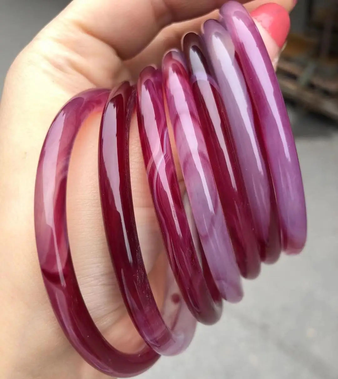 

Send Certificate Real Jades Bangles Women Jewelry Purple Chalcedony Agate Round Bangle Jadeite Bracelet For Girlfriend Mom Gifts