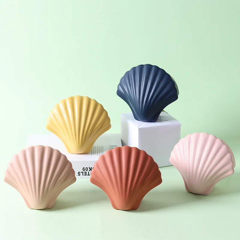 

Цветная коробка для хранения в виде ракушки, цветная коробка для хранения ювелирных изделий, косметики, украшения для дома, настольные укра...