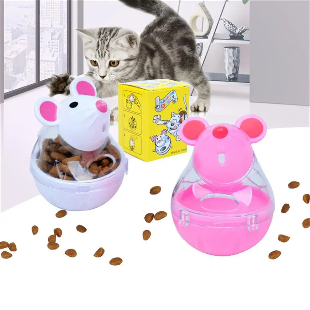

Cat Mice Food Tumbler Cat Food Toy Ball Interactive Interesting Plastic Cat Food Dispenser Treat Toy Cat Food Feeder Leak Food