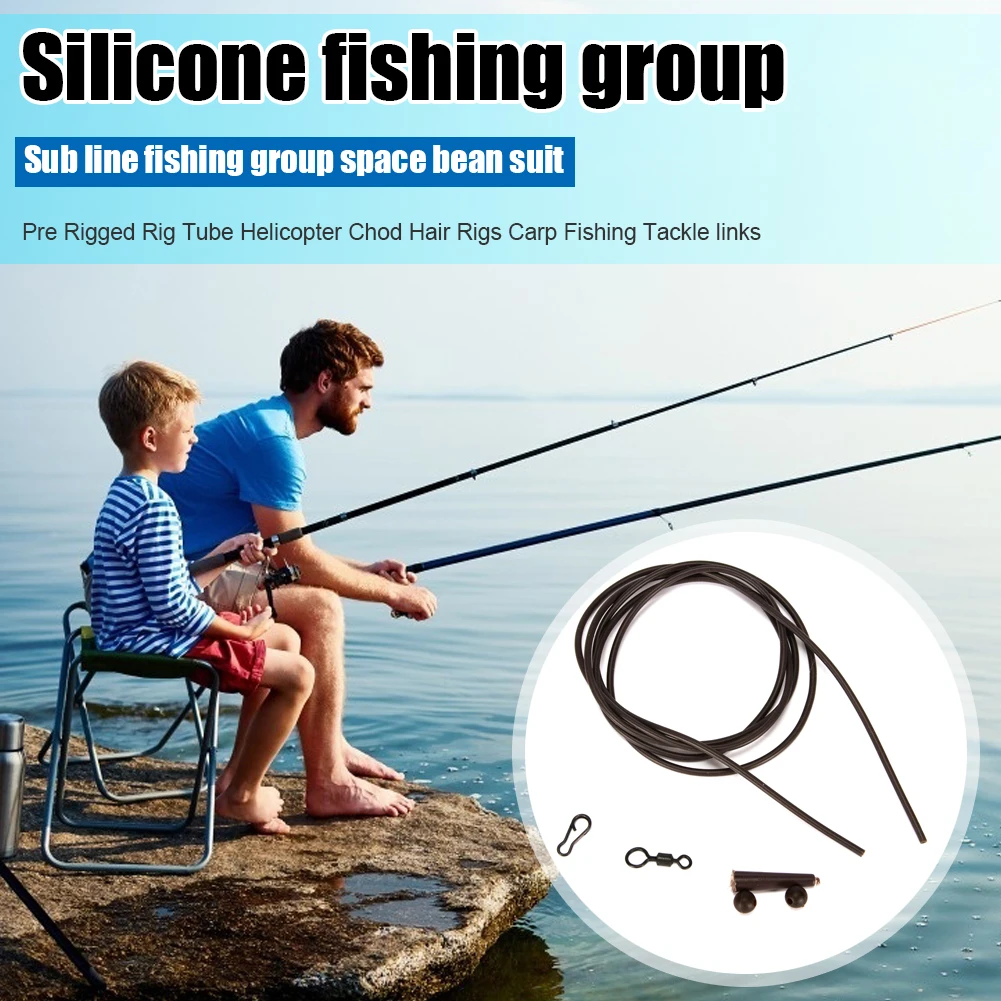 

Rigged Rig Tube Silicone Hair Rigs Carp Fishing Tackle Links Accessories Carp Fishing Rigged Rig Tubes 1 Set