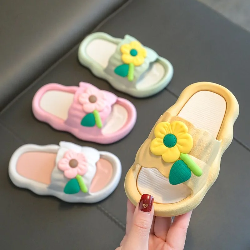 Тапочки детские Нескользящие милые летние тапочки для ванны детей и родителей с