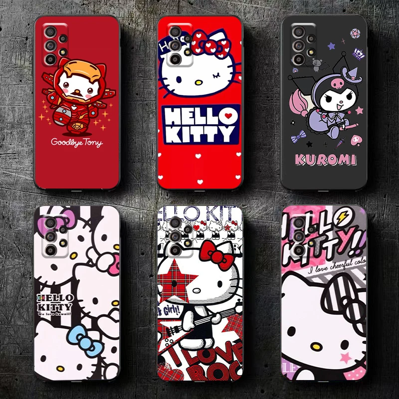 

Hello Kitty Phone Case For Samsung Galaxy S8 S8 PLus S9 S9 Plus S10 S10E S10 Lite 5G Plus Liquid Silicon Back Soft Coque Funda
