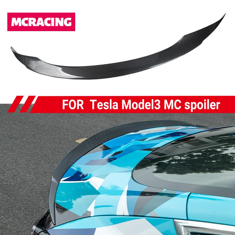 

MC Spoiler Real Carbon fiber For Tesla Model 3 2017-2021 Model 3 AccessoriesCarbon Fiber ABS Car Styling Rear Trunk Spoiler