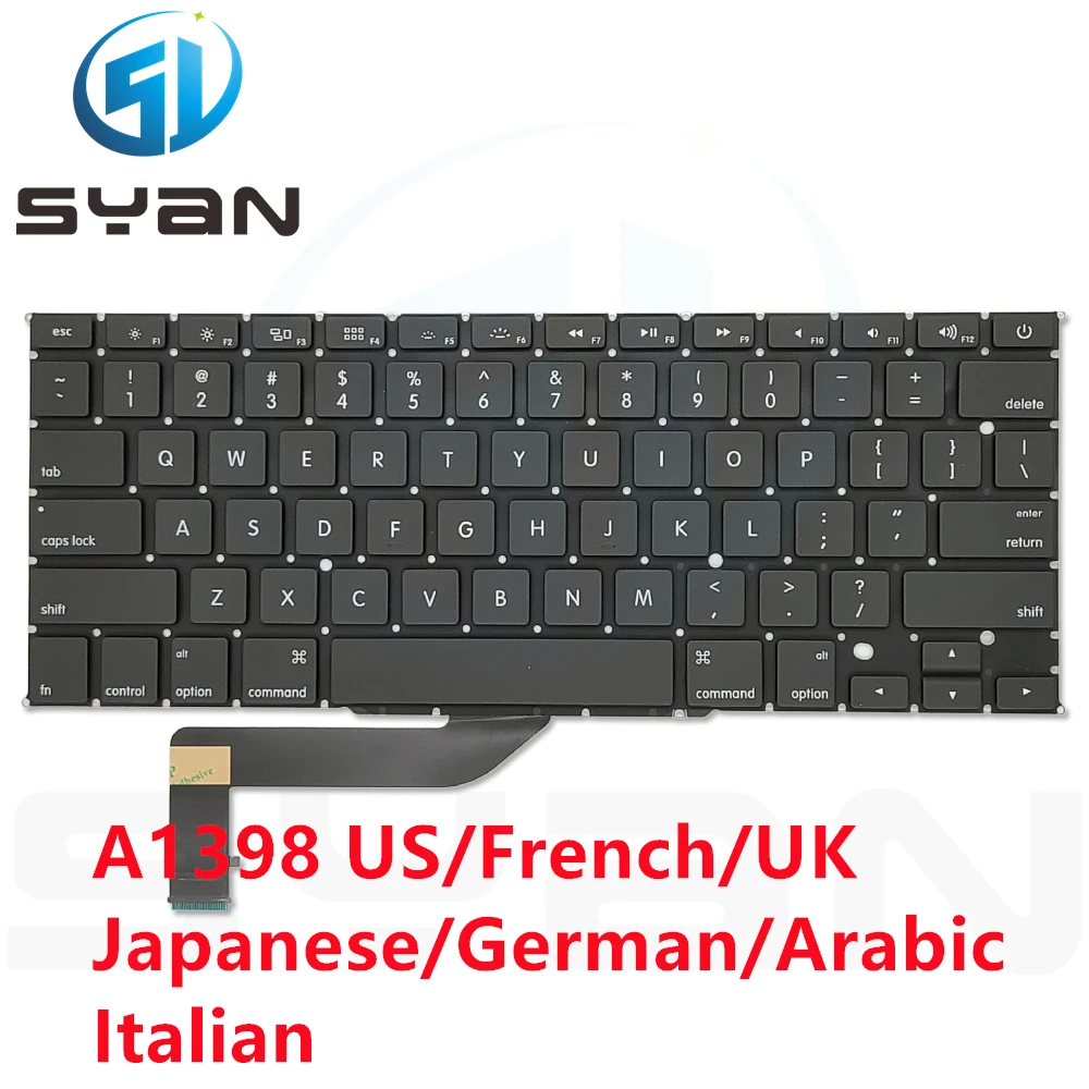 Новая клавиатура A1398 для ноутбука Macbook Pro Retina 15,4 дюйма MC975 MC976 ME664 ME665 ME293 ME294 клавиатуры, новинка 2012-2015