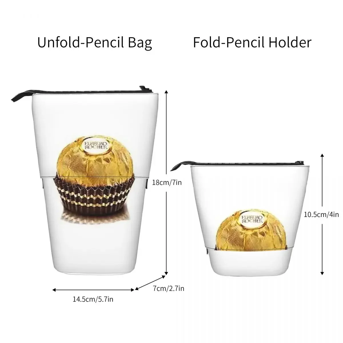 Фото Двусторонний пенал Ferrero Rocher для хранения ручек и карандашей, сумка для школьных принадлежностей для мальчиков и девочек №3