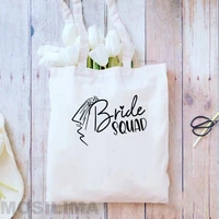 fashion shopping bag bridal bachelorette party team bride wedding gift canvas tote shoulder bags reusable eco bag 3540cm m3ja