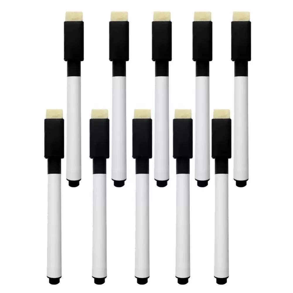 

10pcs/set Black School Classroom Whiteboard Pen Dry Children's Pen Markers Student Built Supplies Drawing Eraser White In B G4a8
