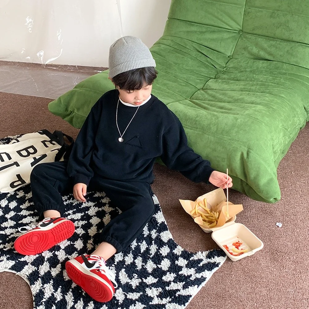 Children's Clothing 2022 Spring Autumn New Fashion Children's Sweater Leisure Set Boys' Sports Clothes Cotton Two-piece Set