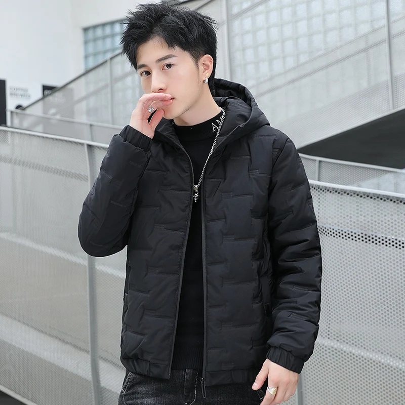 2022 New Winter Men High-Quality Cotton Short Trend Hooded Thickened Fashion Cotton Coat Mens Slim Coat Casual Cotton Clothes