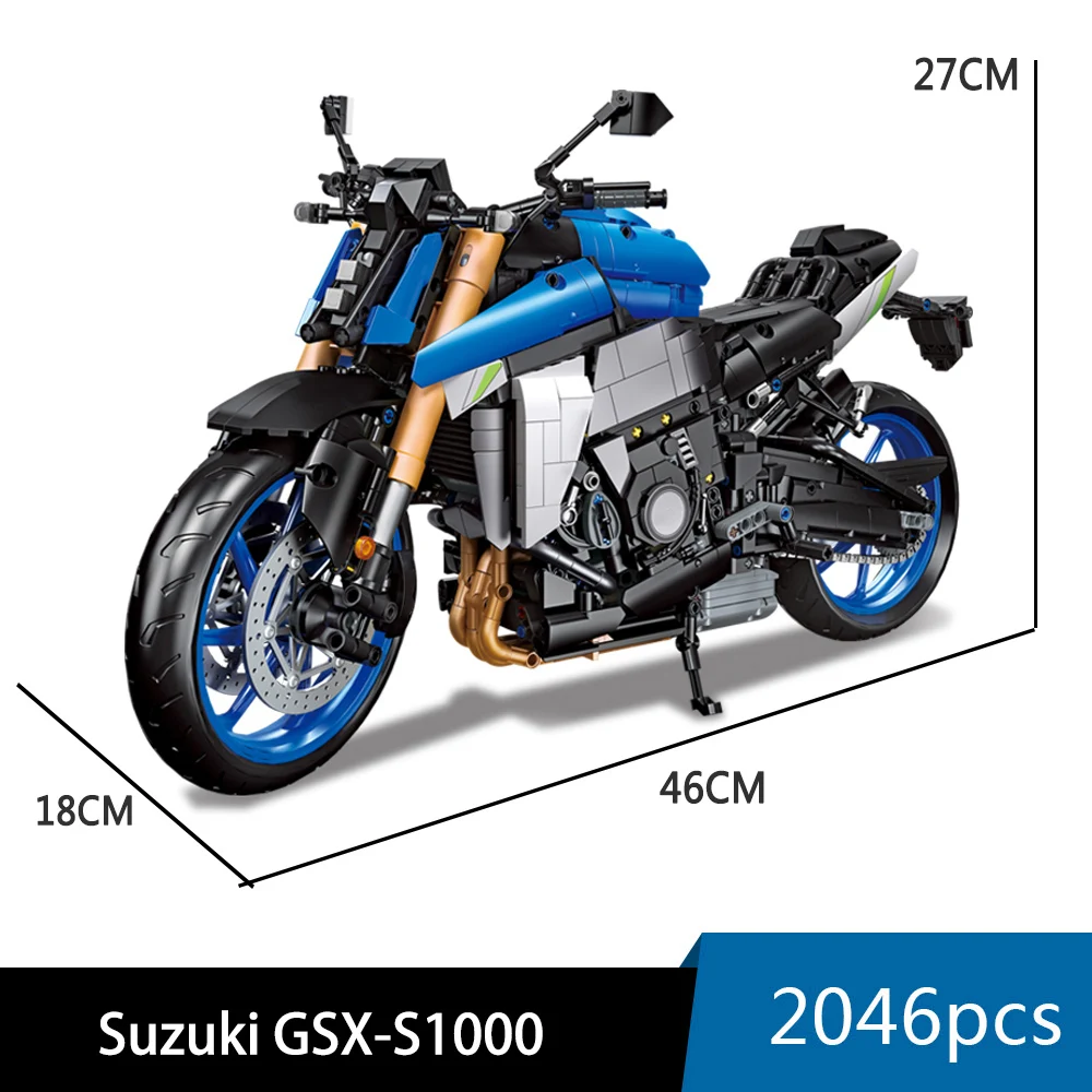 

MOC High-Tech Suzuki GSX-S1000 Motorcycle Racing Assembly Building Blocks Model DIY Bricks Toys Compatible With LEGO