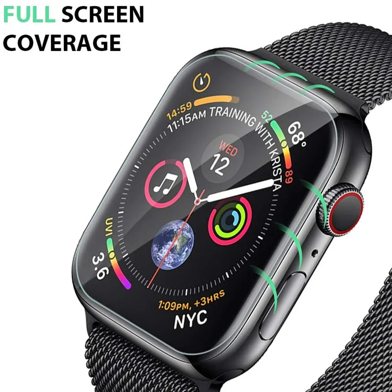 Не стеклянная Защитная пленка с полным покрытием для iWatch 4/5 SE 7 41 мм 40 44 экрана Apple