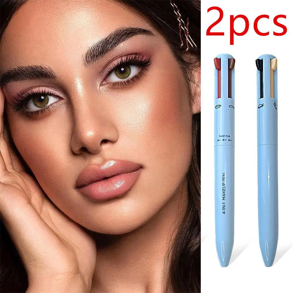 

2pcs Eyeliner Eyebrow Pencil Contour Pen Makeup Pencil Lip Liner Pen Multi-effect Long Lasting Waterproof Eyeliner