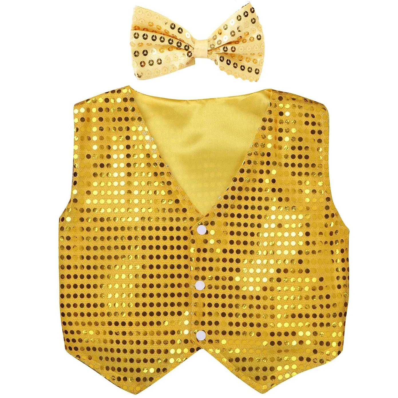 Одежда для джазовых танцев мальчиков и девочек жилет с бантом детский блестящий