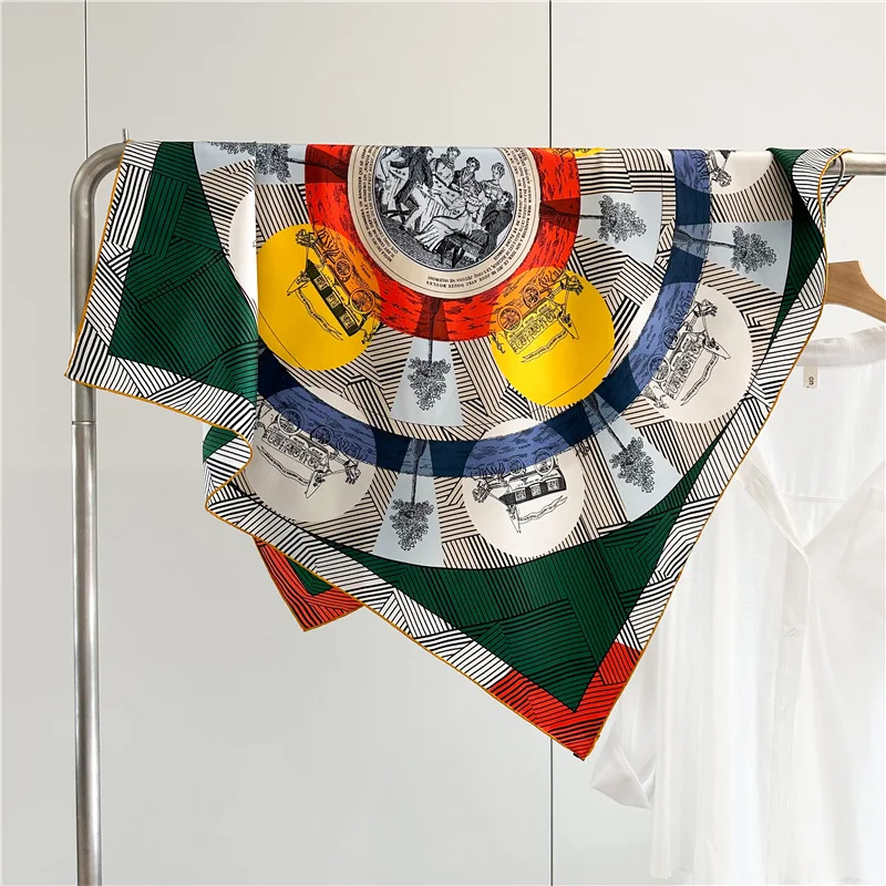 2025 100% женский саржевый шарф из шелка тутового шелкопряда квадратный свернутый