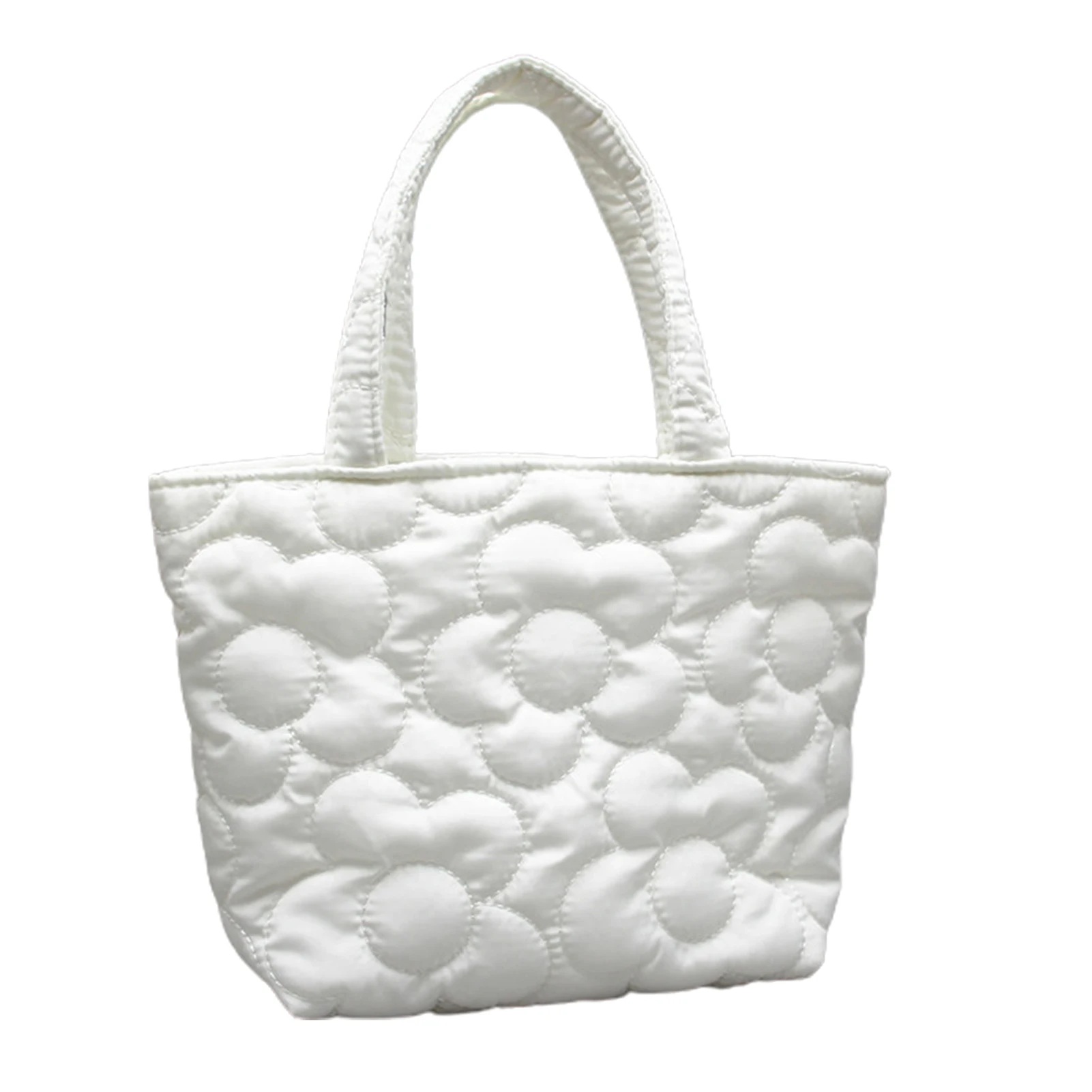

Flower Pattern Lunch Mommy Baby Stroller Winter Shopping Sweet Quilted Snack Storage Women Handbag Hanging Fluffy Large Capacity