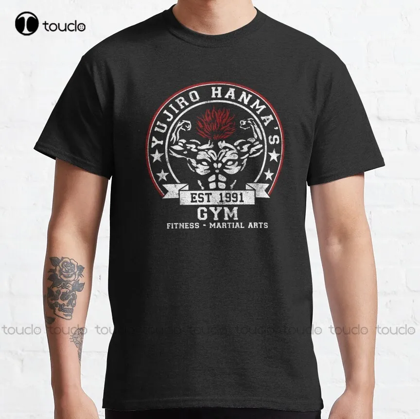 

Strongest Gym on Earth anime, manga, baki, yujiro, jack hanma Classic T-Shirt white shirts for men Custom aldult Teen unisex