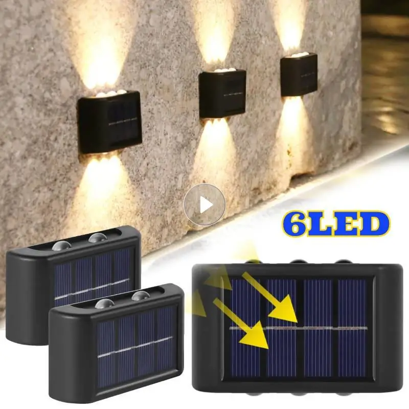 

Настенный светильник на солнечной батарее, водонепроницаемый уличный фонарь для заднего двора, гаража, декоративная лампа для дорожек, 6 св...