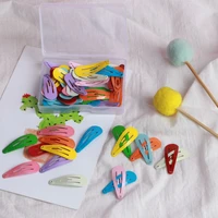 50pcsbox candy color baby girls hair clips 3cm bb barrettes hairpins metal women alligator clip fashion styling accessories