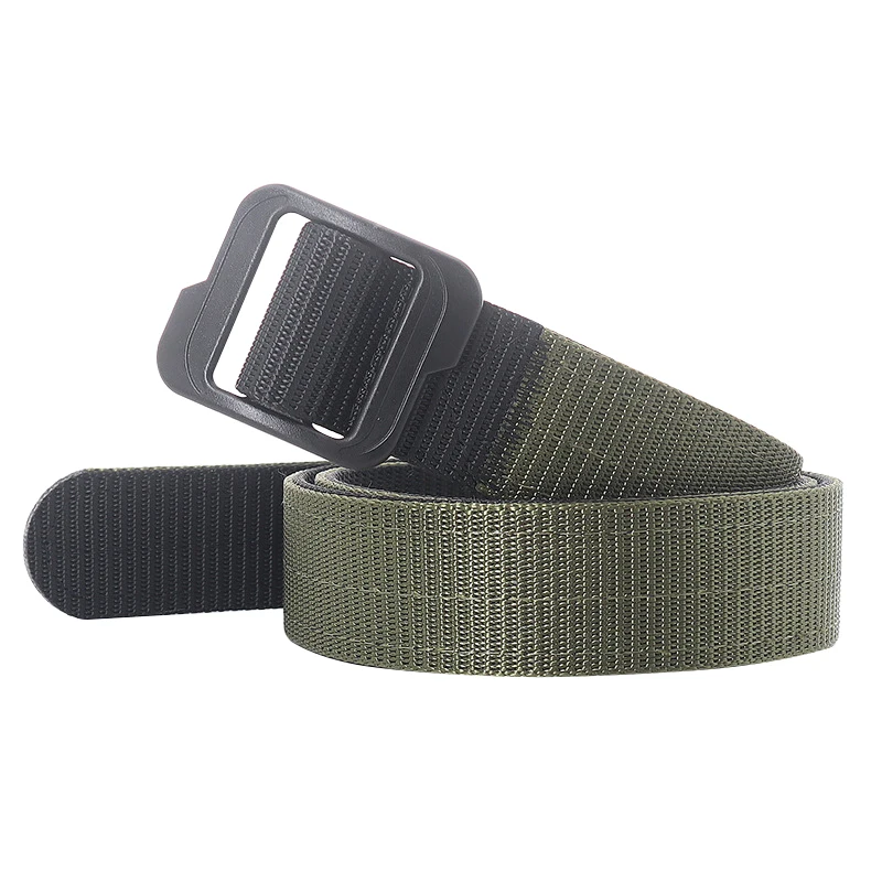 Trend Unisex Canvas Belt Fashion Alloy Ring Buckle Design Men Belt Outdoor Casual Men & Women Military Training Tactics Belt