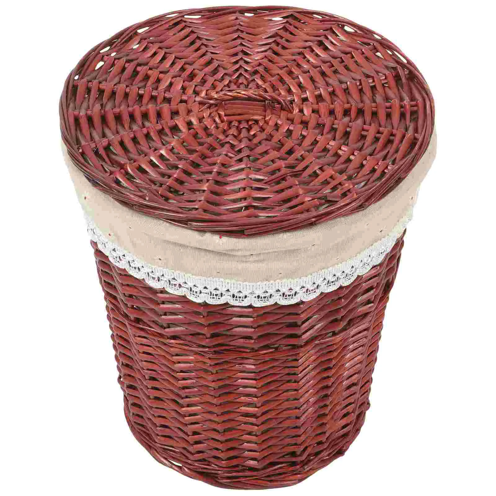 

Woven Storage Basket Dirty Clothing Sundries Weaving Laundry Makeup Organizing Hamper