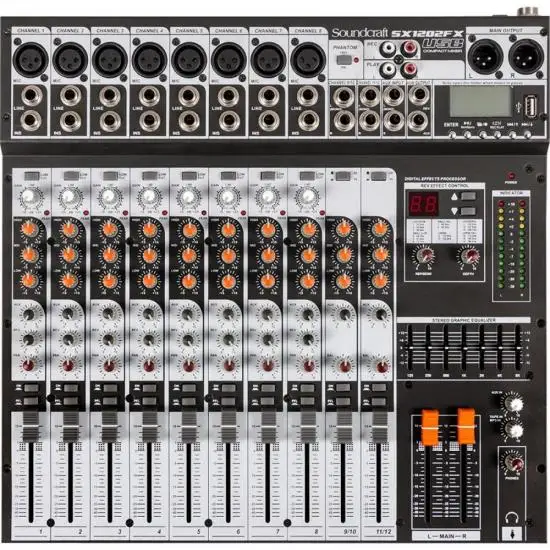 

12 Channel USB Sound Table SX1202FX Black SOUNDCRAFT