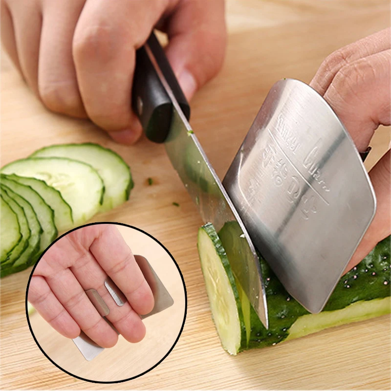 

Finger Protector Vegetable Cutting Hand Protector Stainless Steel Finger Protector Kitchen Tools Smooth Durable Kitchen Supplies